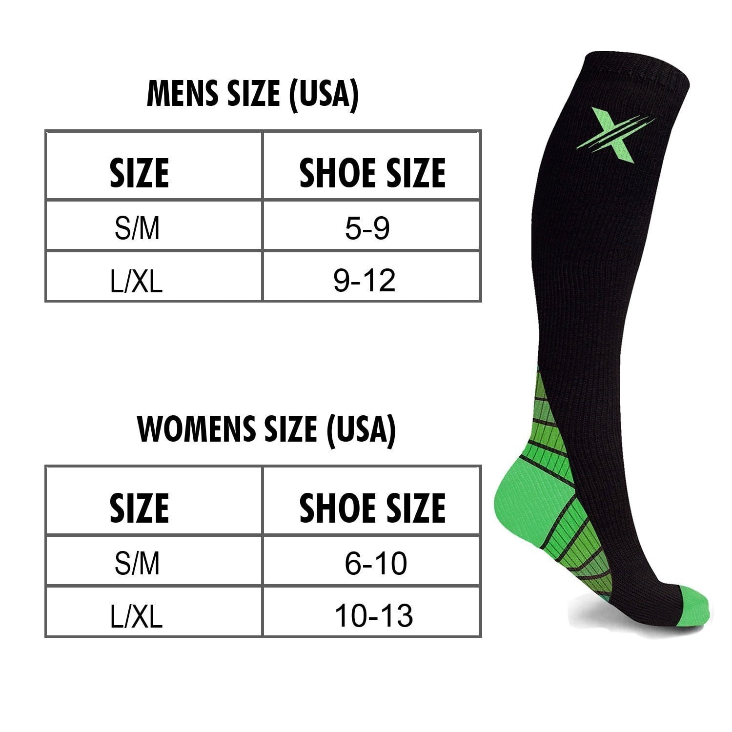 Extreme Fit Unisex Sports Breathable Knee-High Socks, Black (6 Pack)