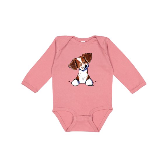 Inktastic Pocket Brittany Spaniel Boys or Girls Long Sleeve Baby Bodysuit