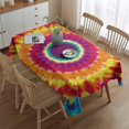thumbnail image 2 of Colorful Rainbow Tie Dye Spiral Pattern Rectangle Tablecloth 60"x84",Waterproof Polyester Rectangle Table Cloth, Wipeable Spillproof Polyester Tablecloth for Dining, Camping, Indoor and Outdoor, 2 of 5