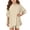 Beige, variant on Girls Summer Casual Lounge Set Oversized Side Split Shirt and Biker Shorts 2 Piece Outfit (Red, 13-14 Years)
