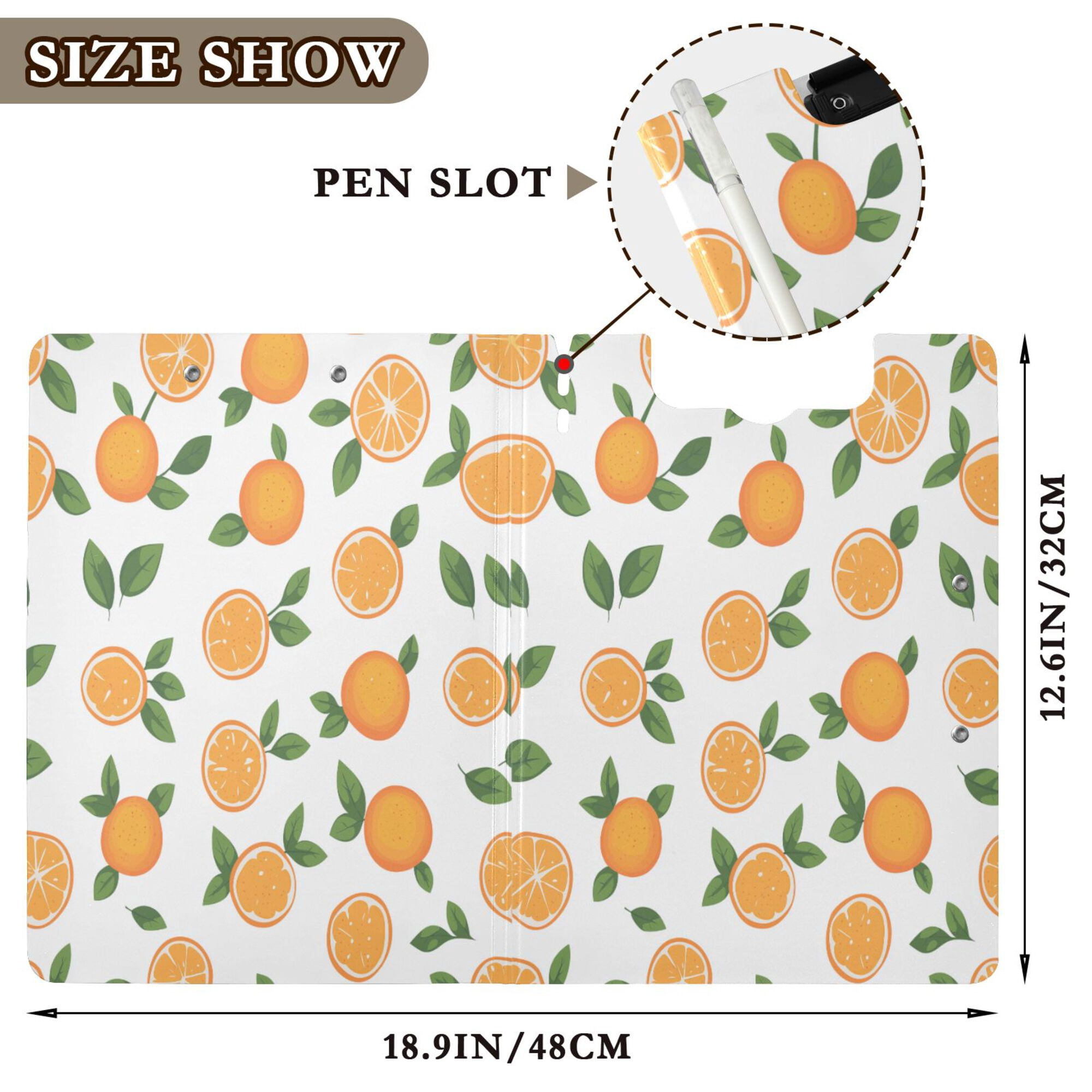 FORMRS A4 Clipboard Folder with Pen Holder Horizontal Foldable School Office Binder, Orange