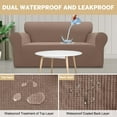 thumbnail image 3 of Sanmadrola 100% Waterproof Sofa Cover Non Slip Couch Cover Stretch Slipcover Leakproof Couch Protector for Kids Dogs Cats Pets, Light Brown, Loveseat, 3 of 11