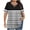 Black, variant on Summer Blouses for Women Plus Size V-Neck Short Sleeve Casual Ombre Cross Front Loose Tops, Brown 3XL