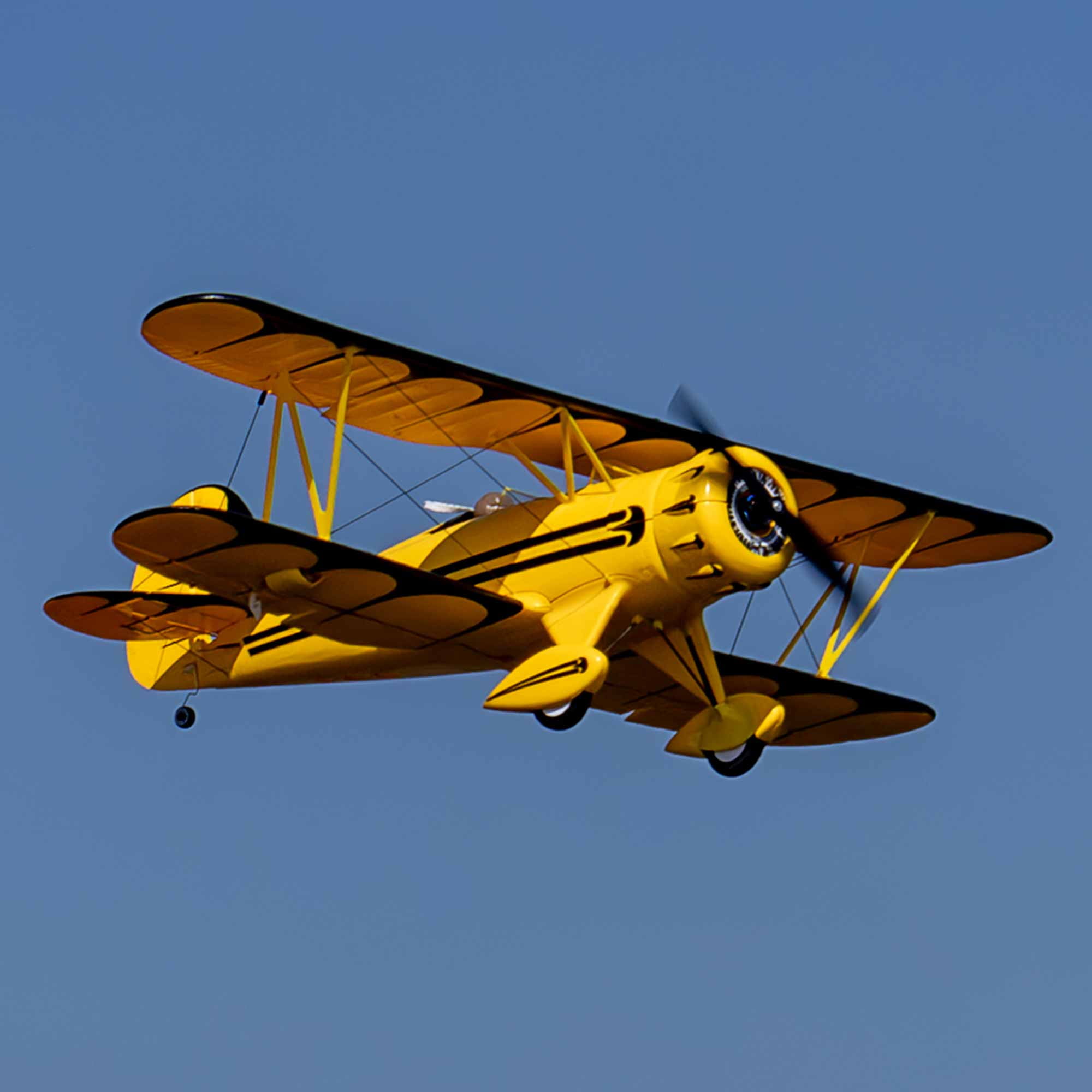 E-flite RC Airplane UMX WACO Yellow BNF Basic Transmitter Battery and Charger Not Included with AS3X & SAFE EFLU53550Y