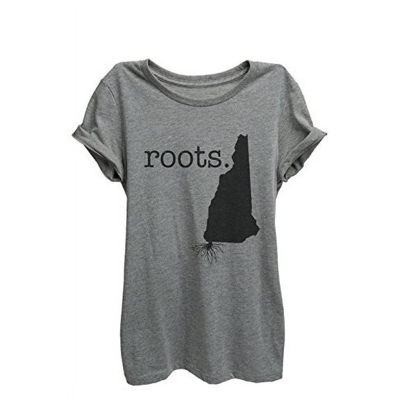 Home Roots State New Hampshire Womens Relaxed T-Shirt Tee Heather Grey - 2XL