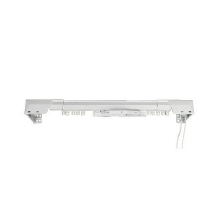 Rod Desyne White Traverse Heavy Duty Single Curtain Rod and Hardware Set