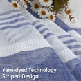 thumbnail image 2 of Haperlare 52" x 63" Sheer Window Curtains Stripe Farmhouse Curtains Faux Linen Light Filtering Window Treatments, Navy Blue, 2 Panels, 2 of 6