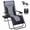 BlackGray, variant on Bigleap Zero Gravity Chair, Reclining Camping Lounge Chair for Indoor, Reclining Patio Chairs with Cup Holder Trays and Removable Cushion, Folding Recliner for Outdoor, Grey
