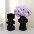 thumbnail image 3 of Jarrón de cristal negro, jarrones de cristal de burbujas hidropónicas para flores, jarrones medianos decorativos de estilo moderno ViViTOP para centros de mesa, decoración del hogar, mesa de recepción, 3 of 4