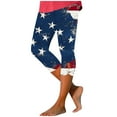 thumbnail image 2 of BRGZLK Independence Day Leggings For Women High Waisted Slim Stretch Soft Yoga Pants Classic Printed Summer Capris Navy S, 2 of 5