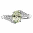 thumbnail image 6 of Sterling Silver Rhodium Green Quartz & Diamond Ring QDX447, 6 of 11