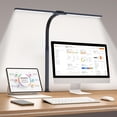 thumbnail image 2 of LED Desk Lamp for Home Office, Eye-Caring Desk Light with Clamp, 24W Double Head Architect Task Lamp Stepless Dimming, Flexible Gooseneck Bright Table Lamp for Study Reading Workbench Drafting, 2 of 8