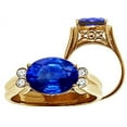 thumbnail image 2 of Tommaso Design� Oval 10x8 mm Created Blue Sapphire Ring, 2 of 9