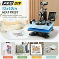 thumbnail image 5 of Adnoom 12x10 Heat Press with 360°Swing-Away Design, 650W Digital Shirt Press Machine with LCD Control Panel, DIY Vinyl Heat Press Sublimation Machine for T-shirts, Canvas, Bags, 5 of 8