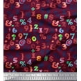 thumbnail image 1 of Soimoi Purple Modal Satin Fabric Mathematical Symbol Print Fabric by the Yard 42 Inch Wide, 1 of 1