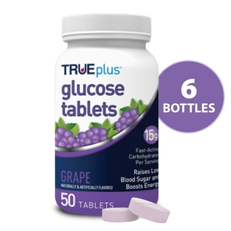 TRUEplus® Glucose Tablets, Grape Flavor - 50ct Bottle – 6 Pack