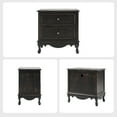 thumbnail image 6 of Wooden Black End Table with Charging Station Space 2 Drawers Table Living Room, 6 of 8