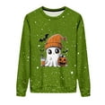 thumbnail image 4 of Sriper Halloween Sweatshirts for Women, Cute Spooky Coffee Graphic Pullover, Loose Fall Tops, Themed Outfits, Casual & Festive Seasonal Wear Cute Para Mujer Army Green M, 4 of 8