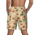 thumbnail image 3 of Kdxio Floral Strawberr Print Men's Swim Trunks with Compression Liner 7 Inch Inseam Quick Dry Swim Shorts, 3 of 7
