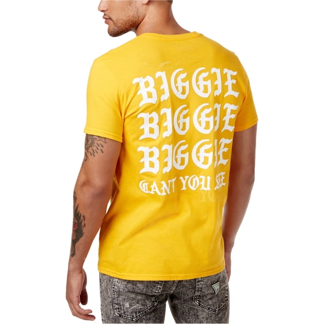 Bad Boy Mens Biggie Biggie Biggie Graphic T-Shirt, yellow, S