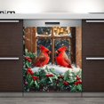 thumbnail image 1 of Window Snow Red Bird Wallpaper Dishwasher Magent Cover Sticker Magnetic Refrigerator Cover Panel for Front Door Kitchen Appliances Fridge Decor 23x17inch, 1 of 7