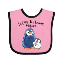 Inktastic Happy Birthday, Papa- Cute Penguins Boys or Girls Baby Bib