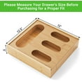 thumbnail image 2 of Ziplock Bag Organizer, Bamboo Storage Bag Holder Baggie Organizer for Drawer and Wall Mount, Compatible with Gallon, Quart, Sandwich, Snack Size Bag, 2 of 7