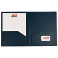 thumbnail image 2 of JAM Heavy Duty Plastic 2 Pocket School Folders, Navy Blue, 6/Pack, 2 of 7