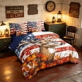 thumbnail image 2 of Manfei USA Flag Deer Full Size Bedding Sets, Fall Maple Full Size Bed in a Bag, Red Brown White, Navy Reversible 7 Pieces, 2 of 6