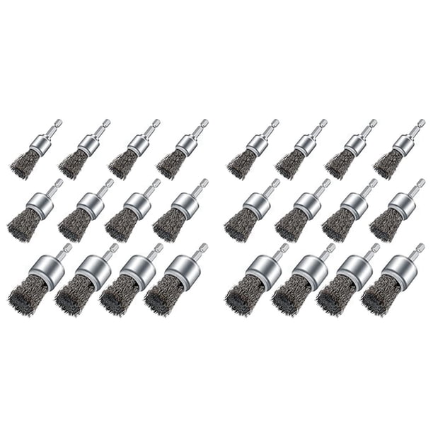 24 Cepillos de Alambre para Taladro, Cepillos de Copa de Rueda de Alambre para EliminacióN de ÓXido de Superficie de Pintura de Taladro y Espacios PequeñOs