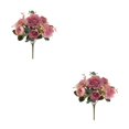 thumbnail image 4 of Kearding Ramo de flores artificiales cabezas falsas rosas fiesta hogar autoensamblaje decorativo simulación manojo boda oscuro Rosa oscuro 2Conjunto, 4 of 6