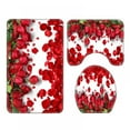 thumbnail image 3 of Ensemble de 4 Pièces Rideau de Douche Valentines Romantique Rose Polyester Rideaux de Douche de Jour Valentines avec Crochets pour Salle de Bain 71 * 71inch, 3 of 13