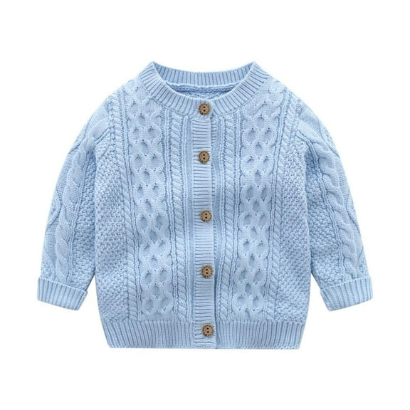 Godderr Toddler Baby Boy Knitted Sweater Button Cardigan Long Sleeve Breathable Coat Twist Jacket