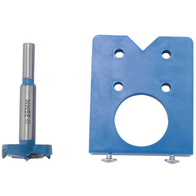 Juego de brocas para bisagra con plantilla de perforación de bisagra oculta, cortador de madera para carpintero, carpintería, bricolaje, 2 uds.