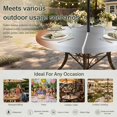 thumbnail image 6 of Round Outdoor Tablecloth with Umbrella Hole and Zipper, Orange Grey Tablecloth with Elastic Waterproof, Gray Farmhouse Modern Rustic Patio Table Covers for 31" - 35" Picnic Pool Tables, 6 of 9