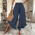 thumbnail image 4 of Asgosdo Women Cropped Pants High Waisted Polka Dot Wide Leg Loose Fit Casual Irregular Going Out Trousers, 4 of 5