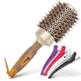 thumbnail image 2 of Fagaci Professional Large Round Brush for Blow Drying with Natural Boar Bristle, Round Hair Brush Nano Technology Ceramic+ Ionic for Hair Styling, Drying, Healthy Hair and Add Volume + 4 Styling Clips, 2 of 4