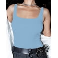 thumbnail image 2 of Women's Square Neck Sleeveless Bodysuit Double Lined Tops Thong Bodysuit, 2 of 3