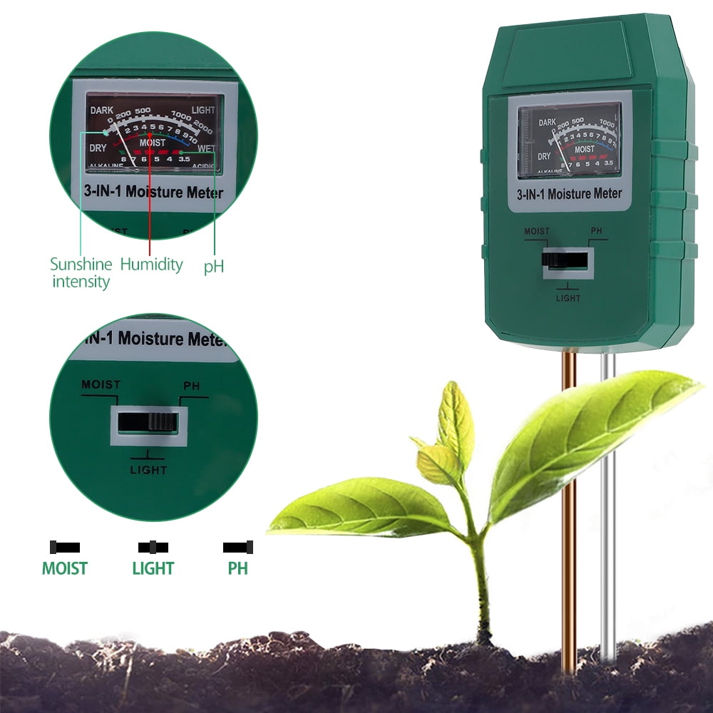 3 in1 PH Tester Soil Water Moisture Light Test Meter Kit For Garden·Flower Plant