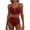 Wine, variant on Minjewel Women's V-Neck Cutout High Waisted Bikini Two Piece Swimsuit,Textured Pleated Fabric with High Waist Bottoms,Sexy Beach Swimwear,Army Green,XL
