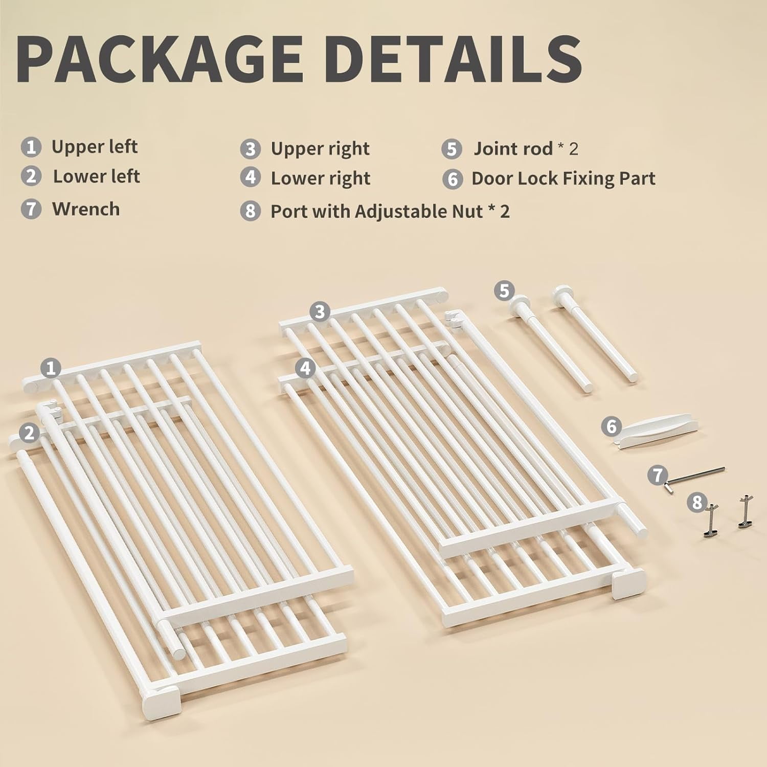 Slsy 75 Inch Extra Tall Cat Pet Gate, Adjustable 33.4"-35.8" Wide, No Drilling Pressure Mounted, Walk Through Swing Safety Gate for Pets, Double Door for Doorways, Stairs, Kitchen, House