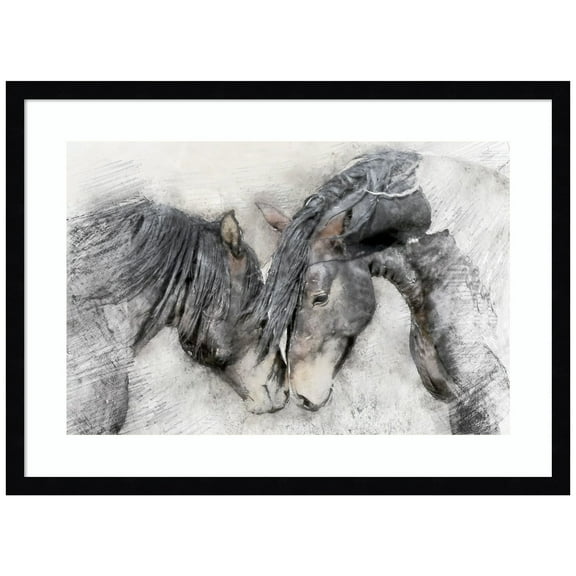 Amanti Art Equine Friendship Wood Framed Wall Art Print