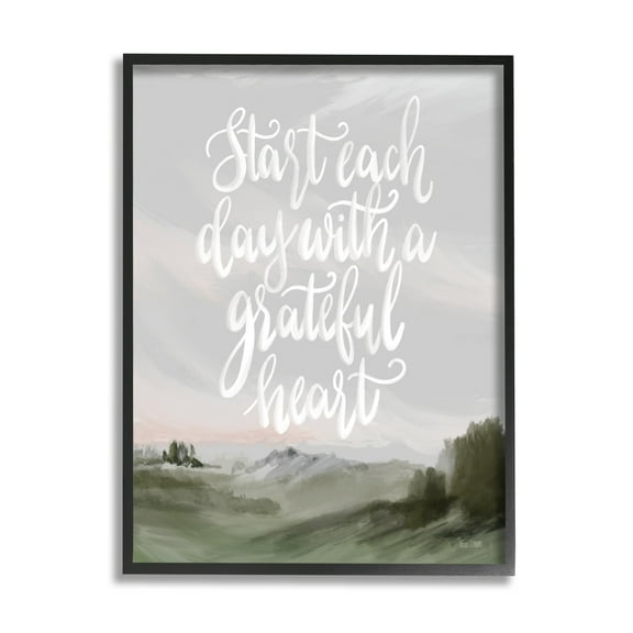 Stupell Industries Start Day with Grateful Heart Countryside Landscape Painting,24 x 30, Design by House Fenway