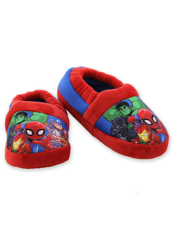 Marvel Super Hero Adventures Avengers Boy's Toddler Plush Aline Slippers AVF227Y