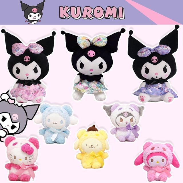 Juguete de peluche de dibujos animados Sanrio, colgante de muñeca de peluche suave, Kawali, Kuromi, Hello Kitty, My Melody, Cinnamoroll, regalo para niños y niñas, 12cm, 25cm
