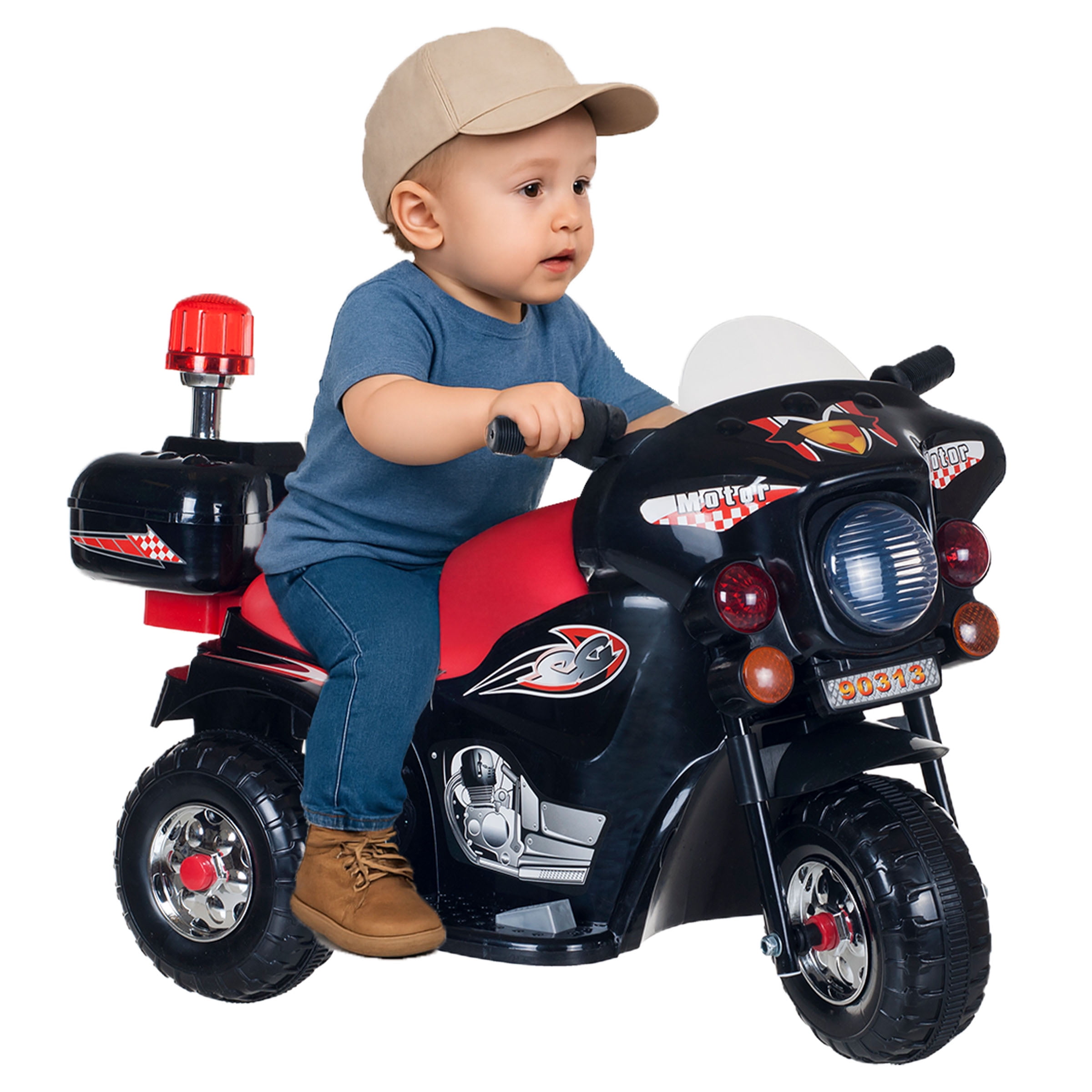 3 Wheel Motorcycle Battery Powered Ride On Toy for Kids by Hey! Play!