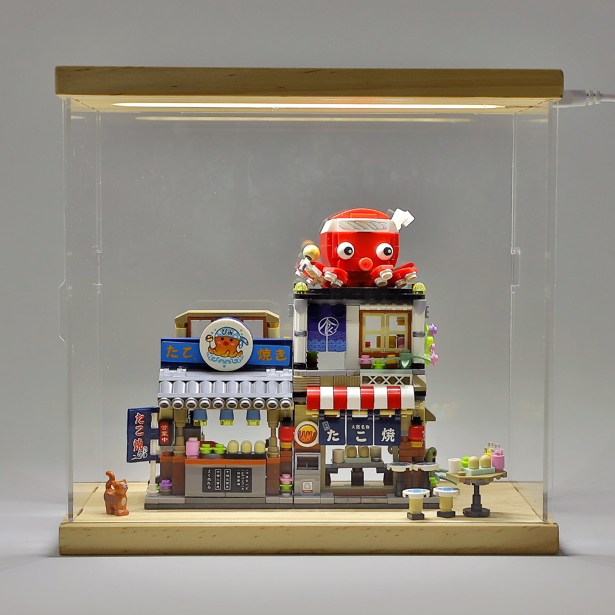 Mini Building Blocks Set MOC City Creative Takoyaki Street Shop