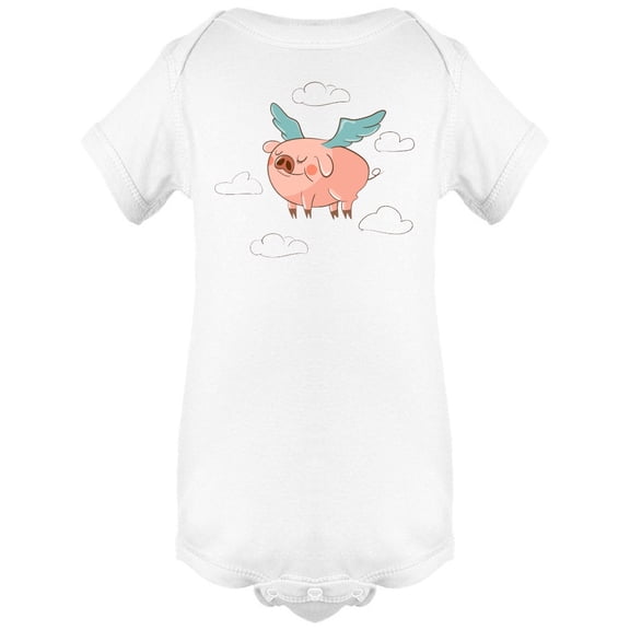 Adorable Pig Flying Doodle Bodysuit Infant -Image by Shutterstock,  6 Months