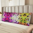 thumbnail image 6 of Bingfone Body Pillow Cover Long Pillow Case With Zipper Decorative Bedding Pillowcase 20"X54" Soft Cushion Pillow Case For Bedroom-Colorful Tie Dye Stained Glass 3, 6 of 8