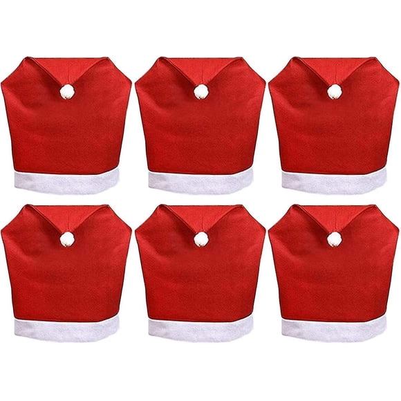 Fundas para sillas de comedor JanHm con gorro de Papá Noel juego de 6 decoración navideña